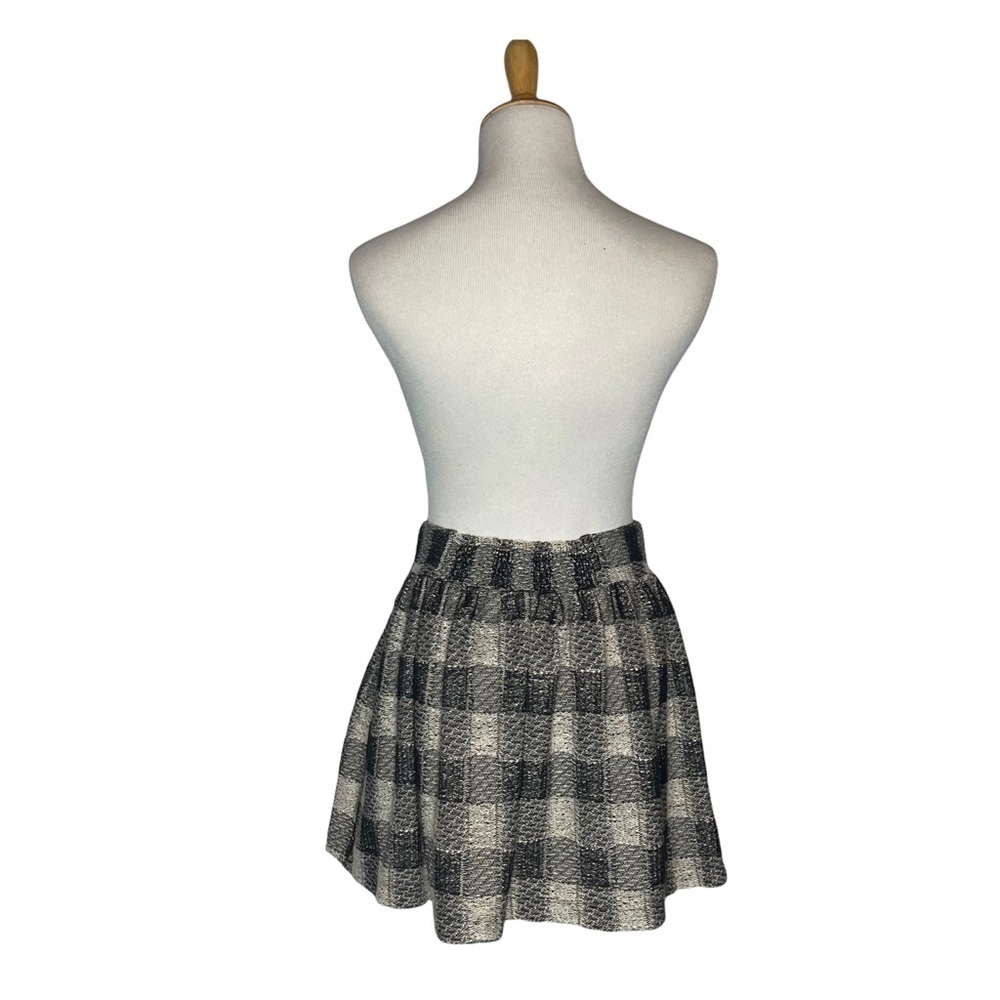 FP Holly Go Lightly Black and Cream plaid flouncy mini Skirt - Picture 6 of 15